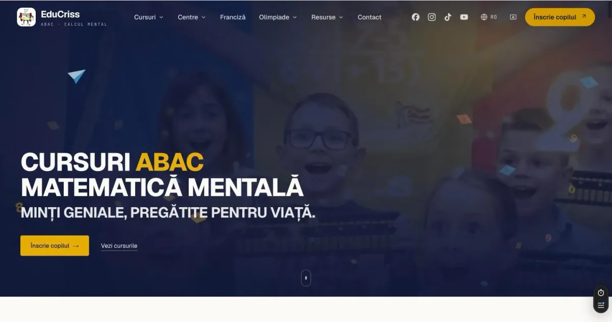 EduCriss — Criss Abacus Champs Academy — EduCriss — site nou pentru o școală de abac și aritmetică mentală