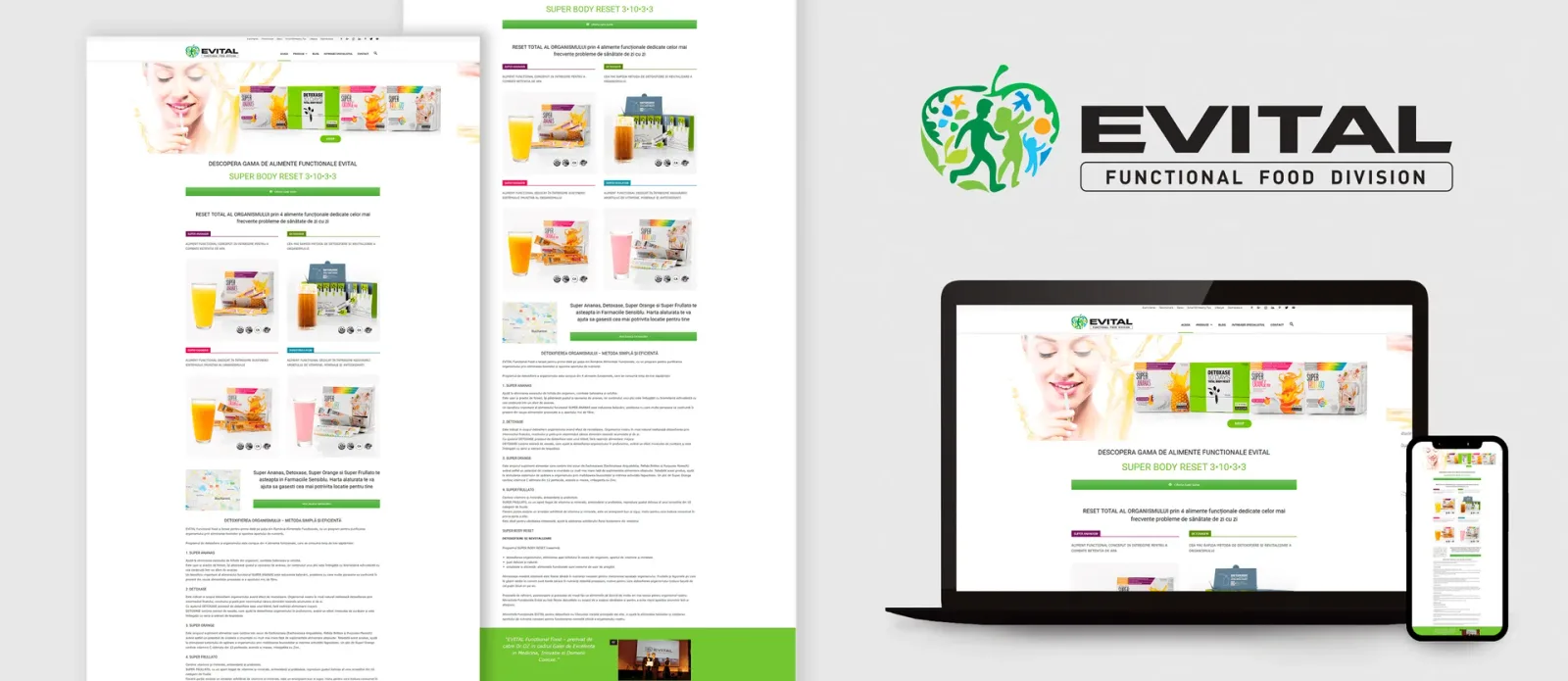 Evital — Evital — Aplicație și bannere marketing