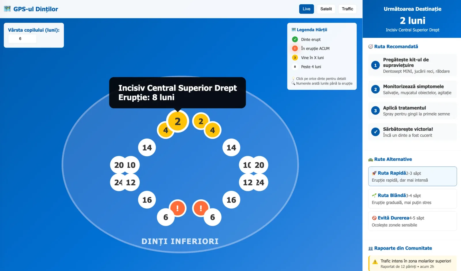 GPS-ul dinților — GPS-ul dinților — Hartă interactivă stomatologie